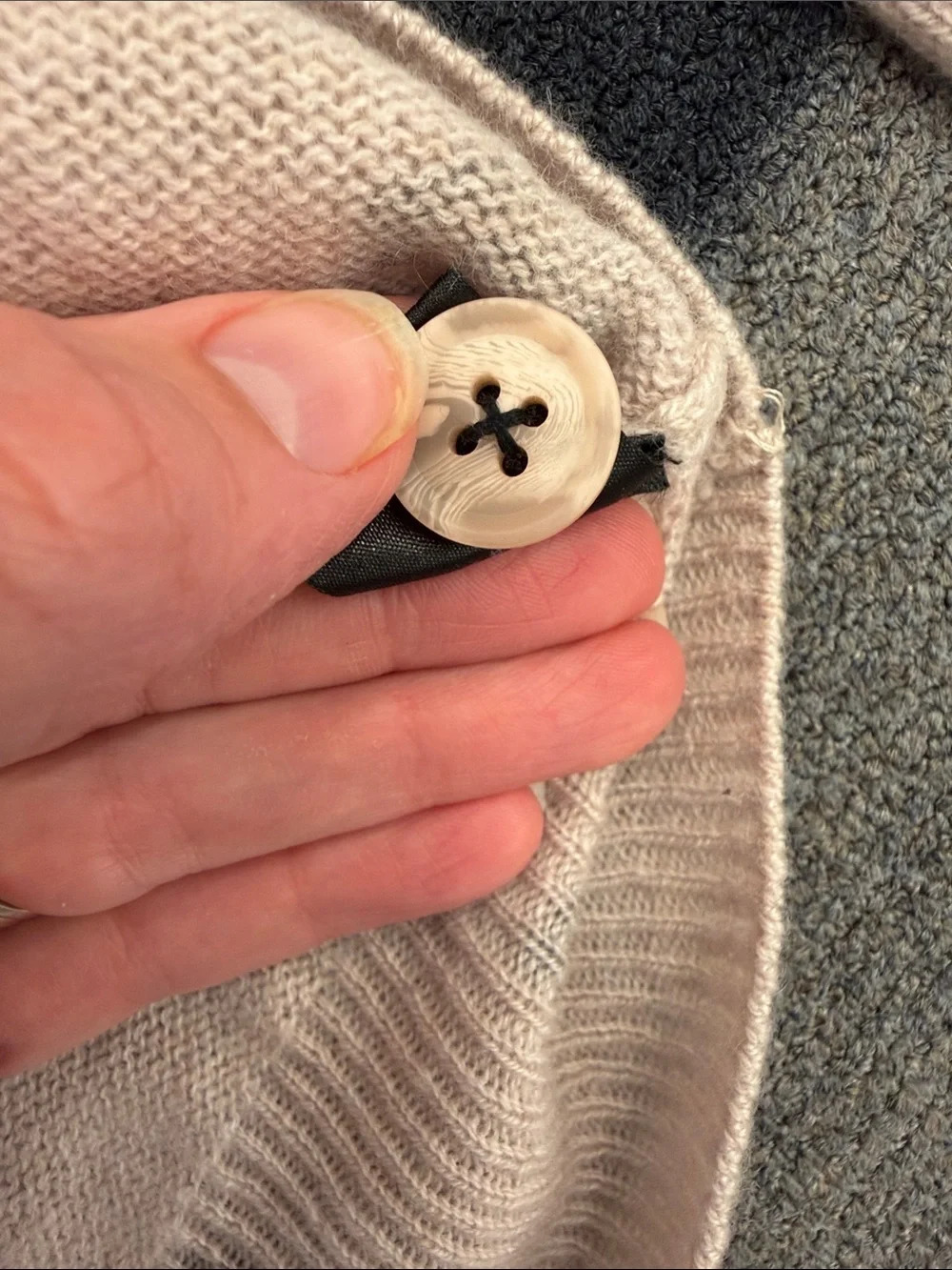 Skull Cashmere Light Tan/Brown Skull-Print Button Cardigan - Picture 4 of 10